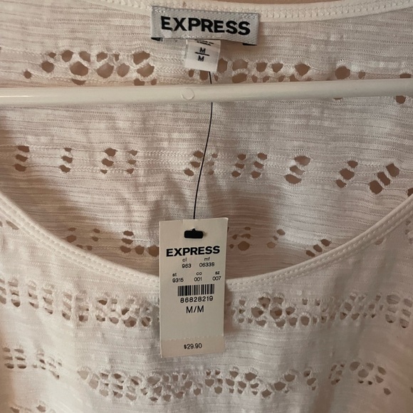 EXPRESS Two-piece White Cut Out Skirt Set NWT Medium - Picture 4 of 6